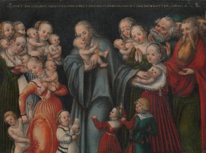 Kristus žehná dětem, kolem 1545-50
